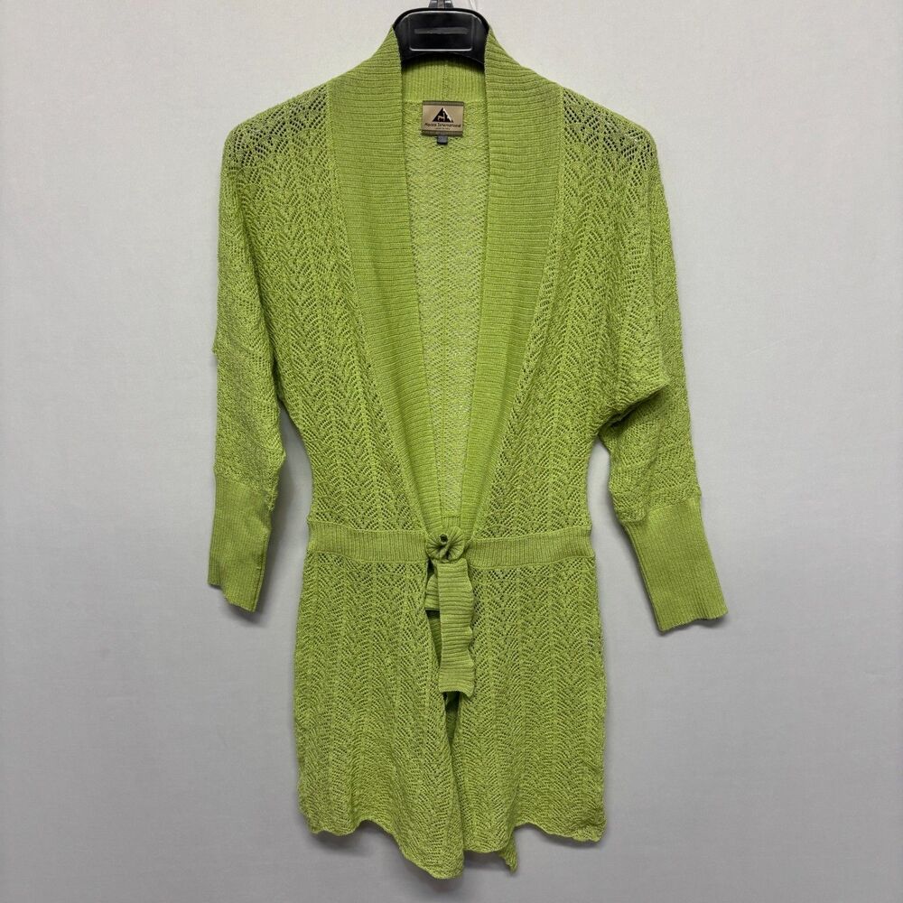 Alpaca International Women 100% Alpaca Cardigan Sweater Size S/M Green C129 -1